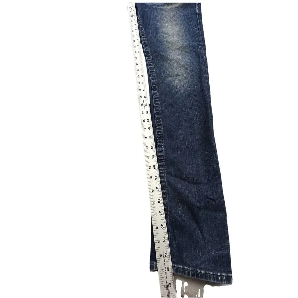 True Religion Jeans Mens 30x33 Blue Rocco Relaxed Skinny Whiskering Embroidered